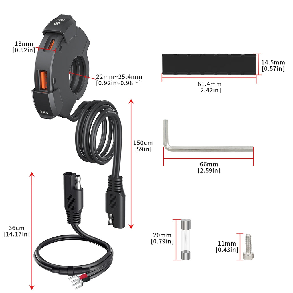 Motorcycle Handlebar Phone Fast Charger