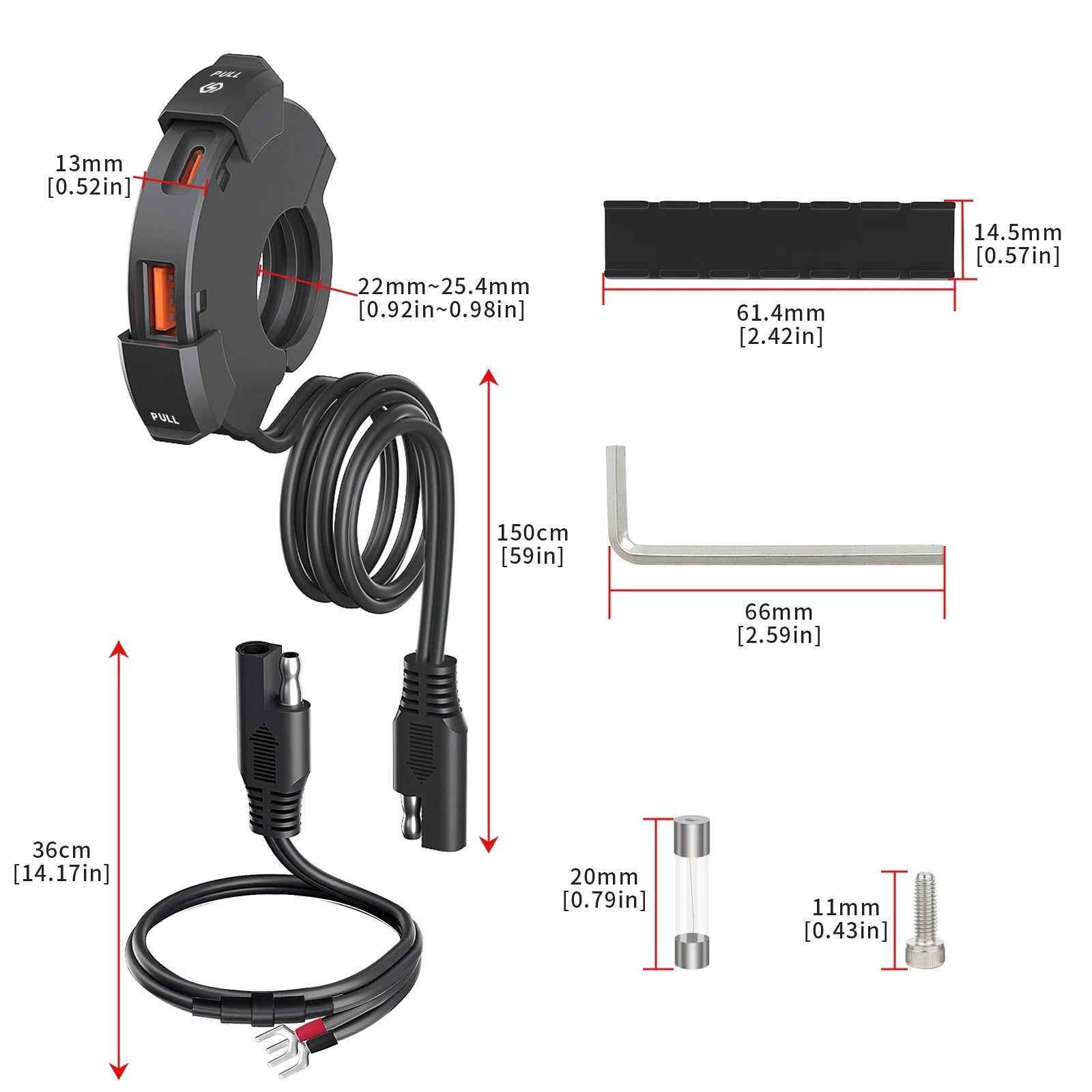 Motorcycle Handlebar Phone Fast Charger