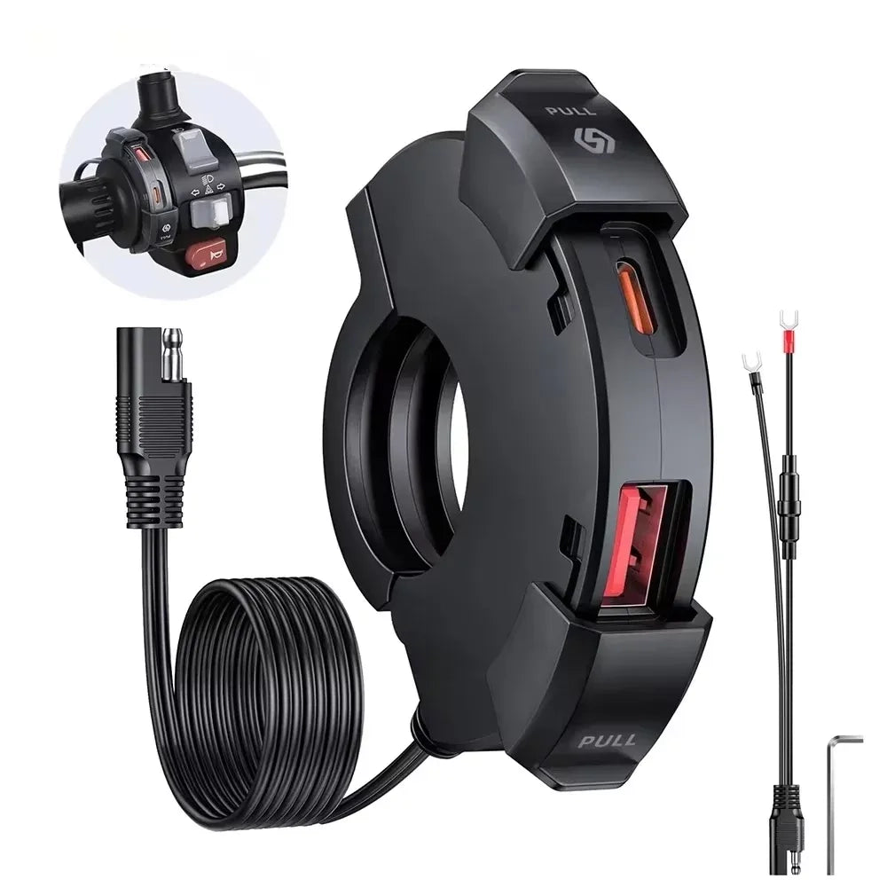 Motorcycle Handlebar Phone Fast Charger