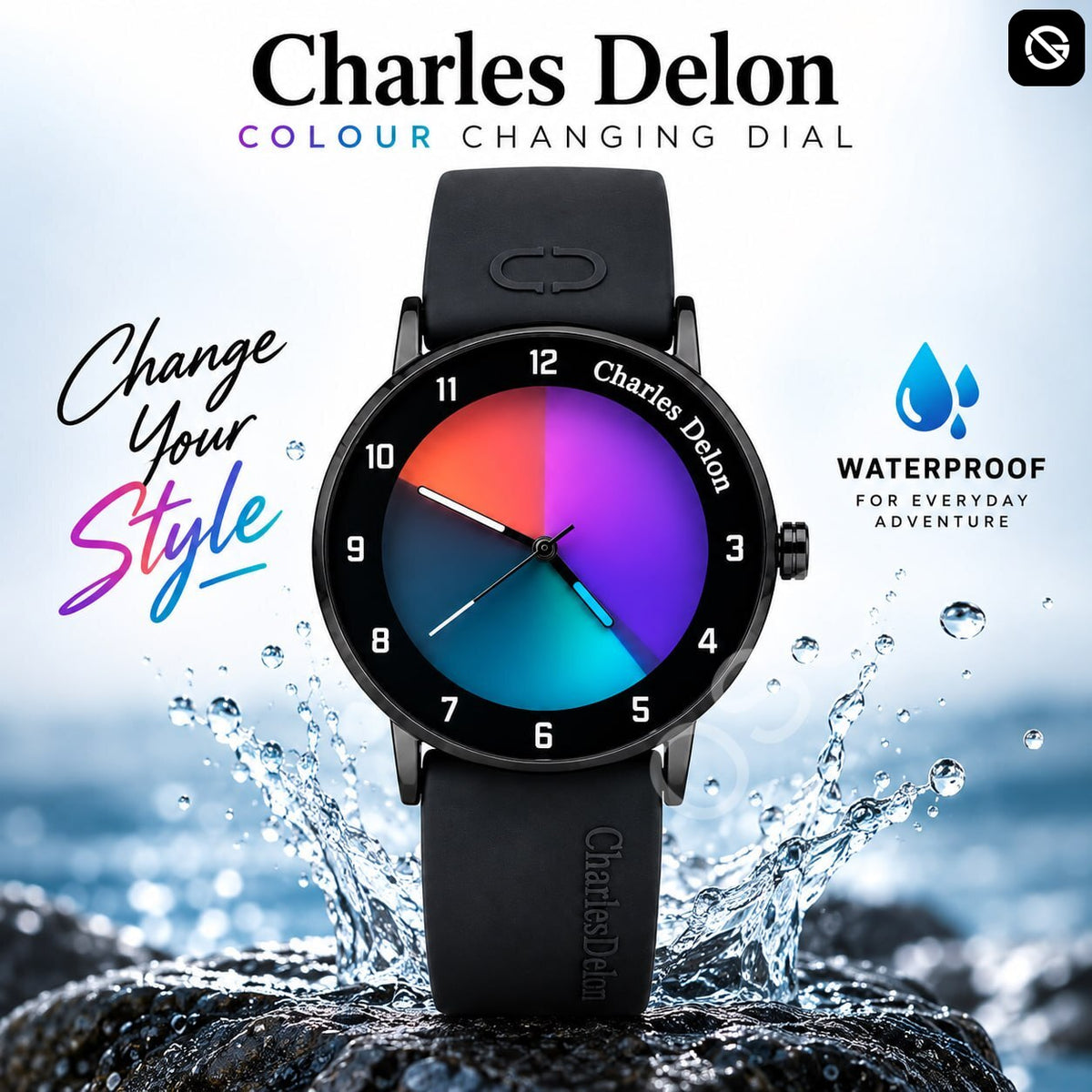 Charles Delon Waterproof Color Changing Dial Watch